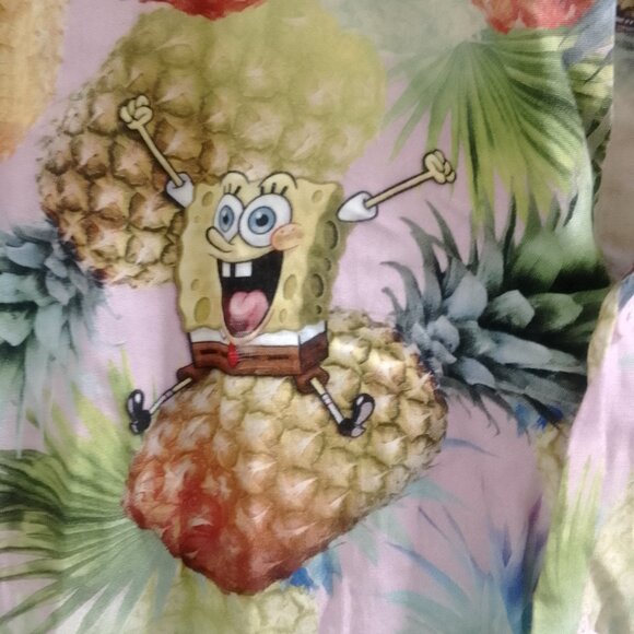 Divided, H&M, Spongebob Squarepants Short Sleeved Men's, Buttoned Top - Picture 5 of 6